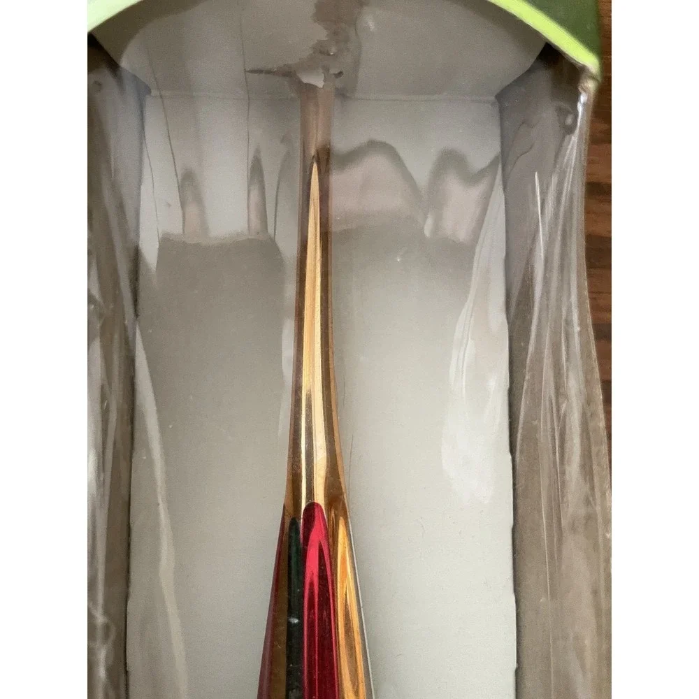 Grants Prestige Line Hand Blown Glass Tree Topper Gold Red Green Christmas Decor